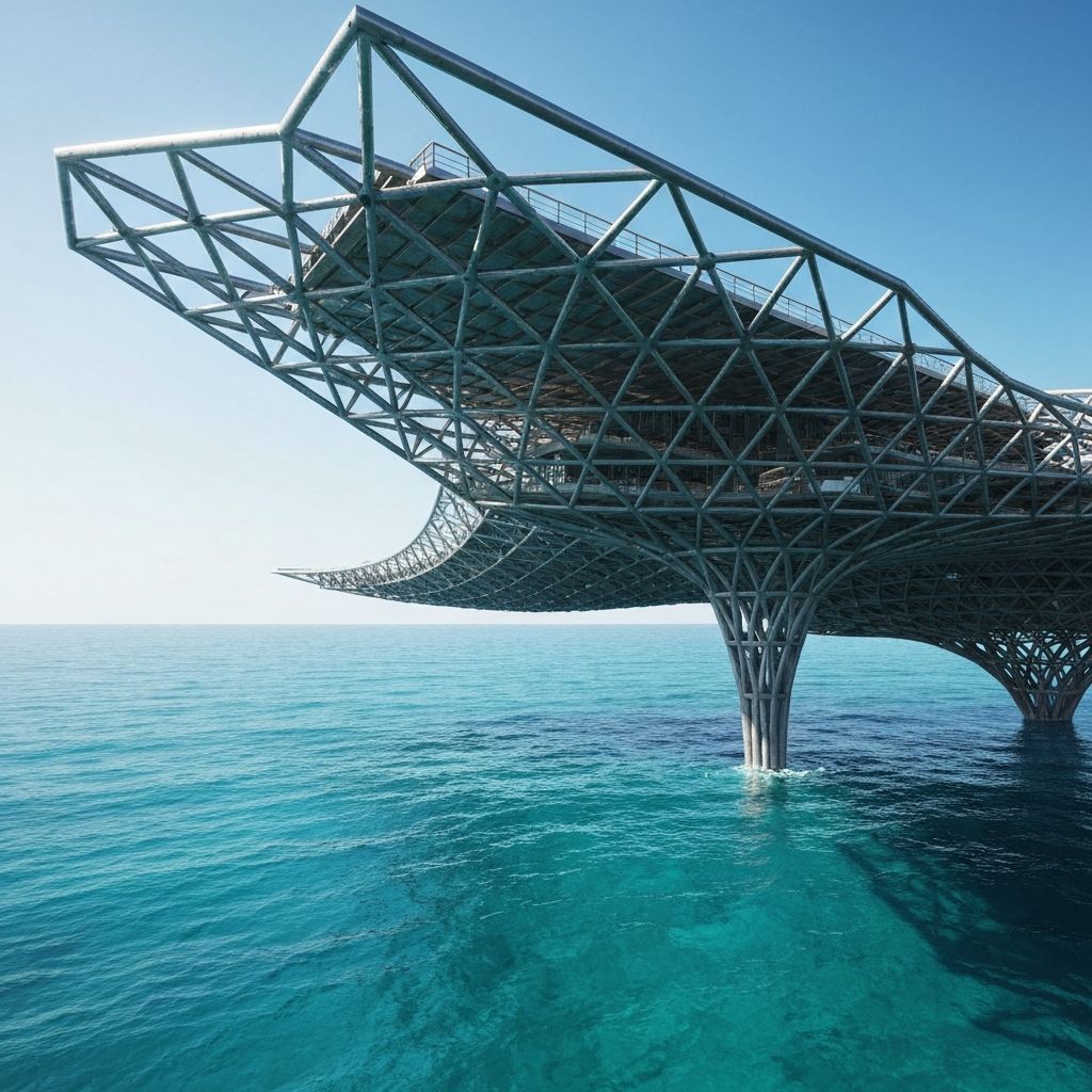 Cantilevered structures over water