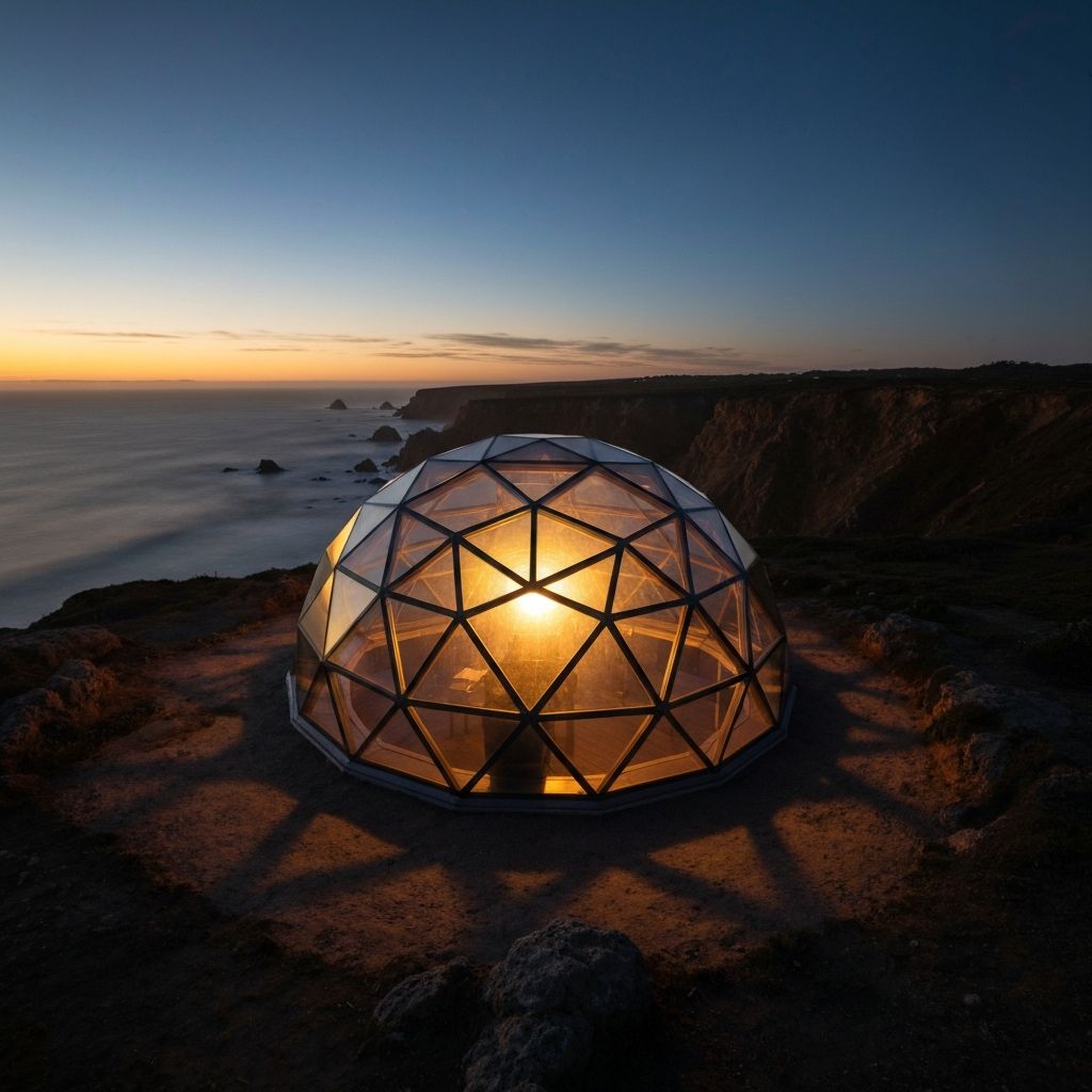 Dome glowing at golden hour