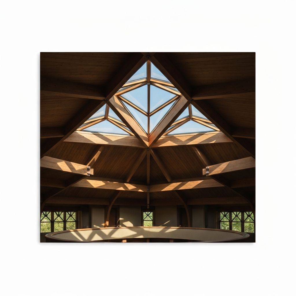 Interior with geometric skylights