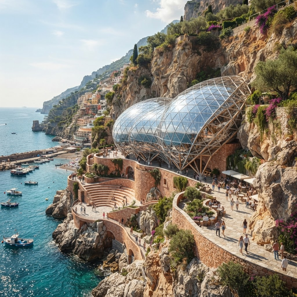 Oasis Pier adapted to a Mediterranean Basin coastline